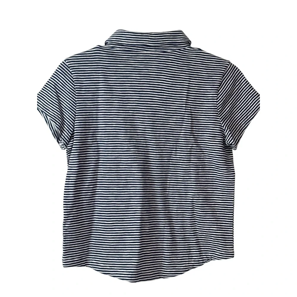Vineyard Vines Girls L 14 Striped Surf Polo Shirt Navy White 7K001557-2164 NWT